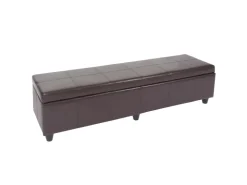 BERLINLODGE Sitzbank Mit Aufbewahrung Lars XXL 45x180x45cm Leder & Kunstleder