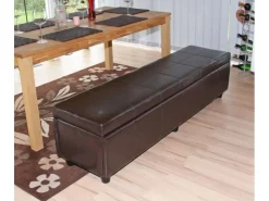 BERLINLODGE Sitzbank Mit Aufbewahrung Lars XXL 45x180x45cm Kunstleder* Aufbewahrung