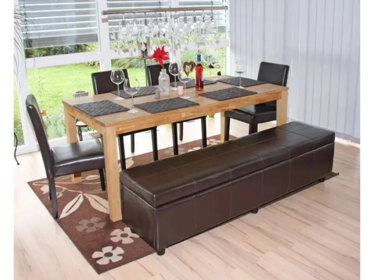 BERLINLODGE Sitzbank Mit Aufbewahrung Lars XXL 45x180x45cm Kunstleder* Aufbewahrung