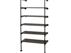 BERLINLODGE Standregal HxBxT 165x80x28cm Industriedesign Holz Metall Wohnregal Bücherregal Ablageregal