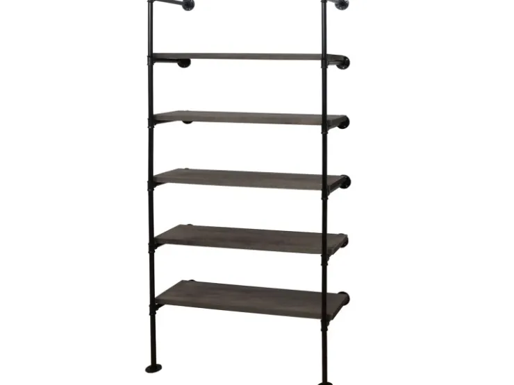BERLINLODGE Standregal HxBxT 165x80x28cm Industriedesign Holz Metall Wohnregal Bücherregal Ablageregal