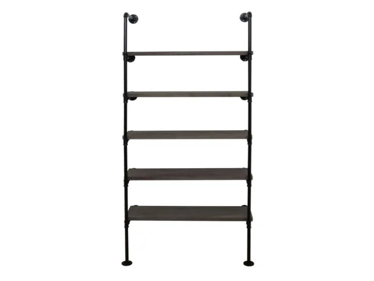 BERLINLODGE Standregal HxBxT 165x80x28cm Industriedesign Holz Metall Wohnregal Bücherregal Ablageregal