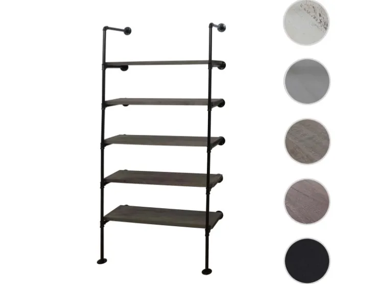 BERLINLODGE Standregal HxBxT 165x80x28cm Industriedesign Holz Metall Wohnregal Bücherregal Ablageregal