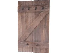 BERLINLODGE Wandgarderobe 91x60x10cm 6 Haken Shabby