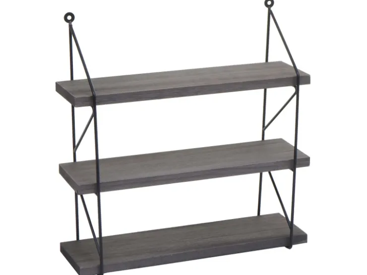 BERLINLODGE Wandregal HxBxT 40x40x13cm 3 Regalböden Metall Massiv-Holz Industrial Hängeregal Schweberegal Regal