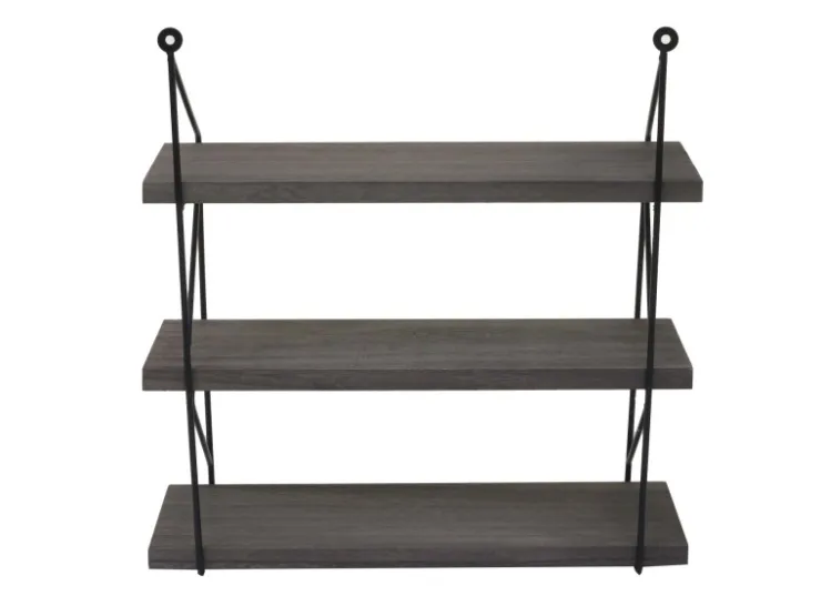 BERLINLODGE Wandregal HxBxT 40x40x13cm 3 Regalböden Metall Massiv-Holz Industrial Hängeregal Schweberegal Regal