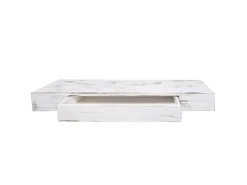 BERLINLODGE Wandregal HxBxT 8x80x25cm Schublade Massiv-Holz Weiß Shabby Schweberegal Wandboard Hängeregal Regal* Schweberegale