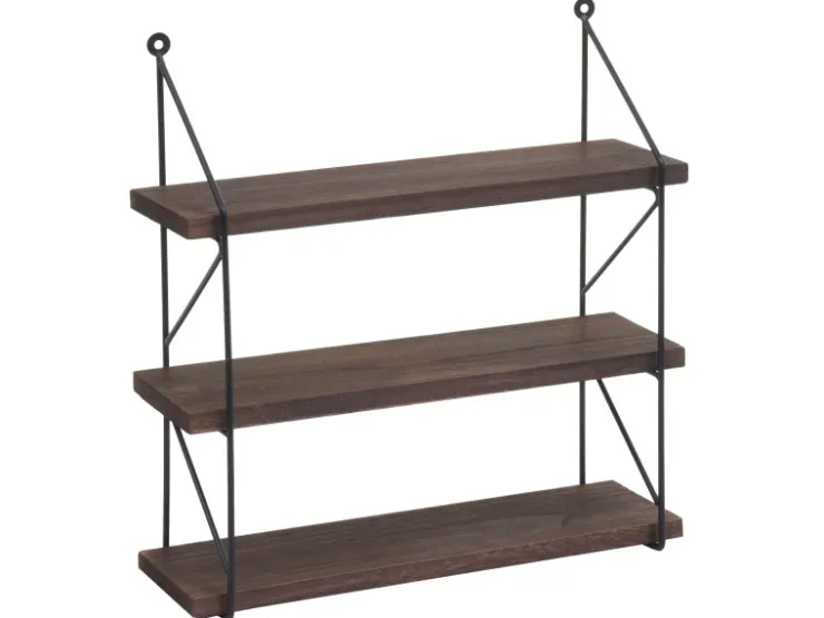 BERLINLODGE Wandregal HxBxT 40x40x13cm 3 Regalböden Metall Massiv-Holz Industrial Hängeregal Schweberegal Regal