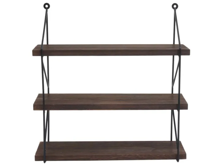 BERLINLODGE Wandregal HxBxT 40x40x13cm 3 Regalböden Metall Massiv-Holz Industrial Hängeregal Schweberegal Regal