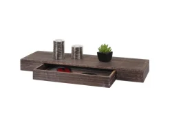 BERLINLODGE Wandregal HxBxT 8x80x25cm Schweberegal Wandboard Hängeregal Regal Schublade Massiv-Holz Shabby* Schweberegale|Holzregale