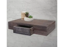 BERLINLODGE Wandregal Ilse HxBxT 8x40x25cm Regal Hängeregal Mit Schublade 40cm Shabby* Holzregale