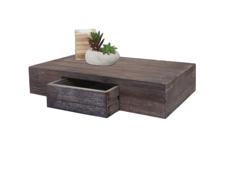 BERLINLODGE Wandregal Ilse HxBxT 8x40x25cm Regal Hängeregal Mit Schublade 40cm Shabby* Holzregale