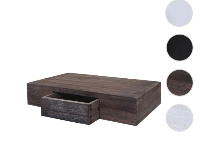 BERLINLODGE Wandregal Ilse HxBxT 8x40x25cm Regal Hängeregal Mit Schublade 40cm Shabby* Holzregale