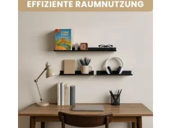 BERLINLODGE Wandregal Metall 3er Set Matte Schwarz Schweberegal Wandboards Bücherregal 3-Teiliges Hängeregal Wanddeko* Wandregale|Bücherregale