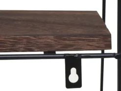 BERLINLODGE Wandregal Rund HxBxT 45x45x11cm 4 Regalböden Metall Massiv-Holz Industrial Dunkel Hängeregal Schweberegal Regal* Schweberegale