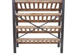 BERLINLODGE Weinregal Für 40 Flaschen Zubehör Und Gläser HxBxT 189x114x39cm Massivholz Flaschenregal Flaschenhalter Barschrank Weinständer