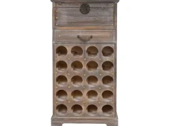 BERLINLODGE Weinregal Mit Schublade Und Truhe Flaschenregal Für 20 Flaschen HxBxT 94x48x31cm Shabby-Look Vintage* Flaschenregale