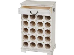 BERLINLODGE Weinregal Mit Schublade Flaschenregal 20 Flaschen HxBxT 76x48x31cm Shabby-Look Vintage* Holzregale