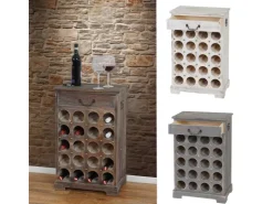 BERLINLODGE Weinregal Mit Schublade Flaschenregal 20 Flaschen HxBxT 76x48x31cm Shabby-Look Vintage* Holzregale