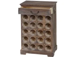 BERLINLODGE Weinregal Mit Schublade Flaschenregal 20 Flaschen HxBxT 76x48x31cm Shabby-Look Vintage* Flaschenregale