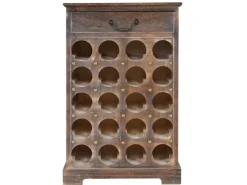 BERLINLODGE Weinregal Mit Schublade Flaschenregal 20 Flaschen HxBxT 76x48x31cm Shabby-Look Vintage* Flaschenregale