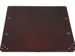 BERLINLODGE Weinregal Mit Schublade Und Truhe Flaschenregal Für 20 Flaschen HxBxT 94x46x38cm Kolonialstil Rot/Braun* Flaschenregale