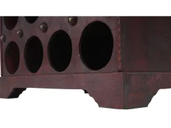 BERLINLODGE Weinregal Mit Schublade Und Truhe Flaschenregal Für 20 Flaschen HxBxT 94x46x38cm Kolonialstil Rot/Braun* Flaschenregale