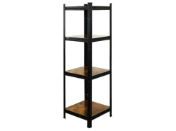 BERLINLODGE Wohnregal Ragnar HxBxT 150x45x45cm Fachlast 100kg Vintagebraun-Schwarz Bücherregal Standregal Büroregal