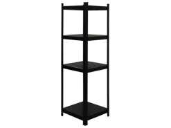 BERLINLODGE Wohnregal Ragnar HxBxT 150x45x45cm Fachlast 100kg Matt Shwarz Bücherregal Standregal Büroregal für Wohnzimmer Arbeitszimmer
