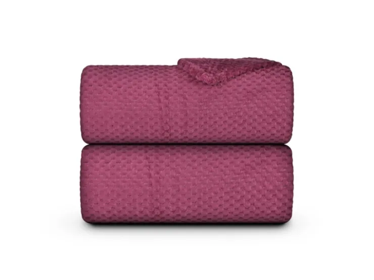 Bestgoodies Kuscheldecke 150 x 200 cm Cashmere Soft Touch Popcorn Weinrot