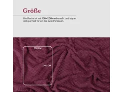 Bestgoodies Kuscheldecke 150 x 200 cm Cashmere Soft Touch Popcorn Weinrot