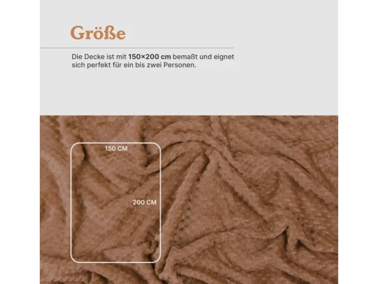 Bestgoodies Kuscheldecke 150 x 200 cm Cashmere Soft Touch Popcorn Caramel