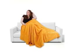 Bestgoodies Mikrofaser Decke Apricot 220 x 240 cm