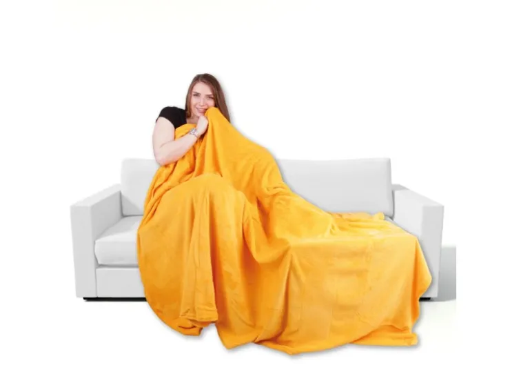 Bestgoodies Mikrofaser Decke Hellorange Marigold 210 x 280 cm