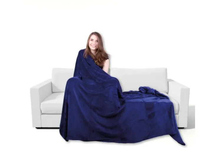 Bestgoodies Mikrofaser Decke Blau Mittelblau 90 x 140 cm* Überwürfe