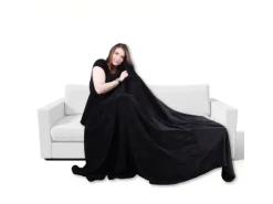 Bestgoodies Mikrofaser Decke Schwarz Jetblack 80 x 120 cm* Überwürfe|Decken