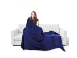 Bestgoodies Mikrofaser Decke Blau Mittelblau 220 x 240 cm* Überwürfe|Decken