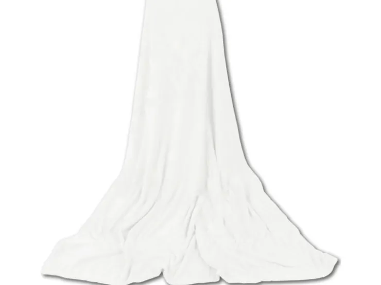 Bestgoodies Mikrofaser Decke Weiß Champagner 60 x 80 cm