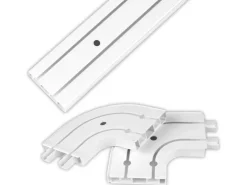 Bestlivings 180 cm Innenlaufschiene 2 Läufig & 2er Set Rundbogen / 2 x 90 cm* Vorhänge|Gardinen
