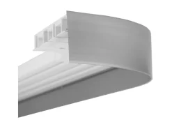 Bestlivings 180 cm Vorhangschiene mit Blende 1 Lauf Grau / 2 x 90 cm* Gardinenschienen