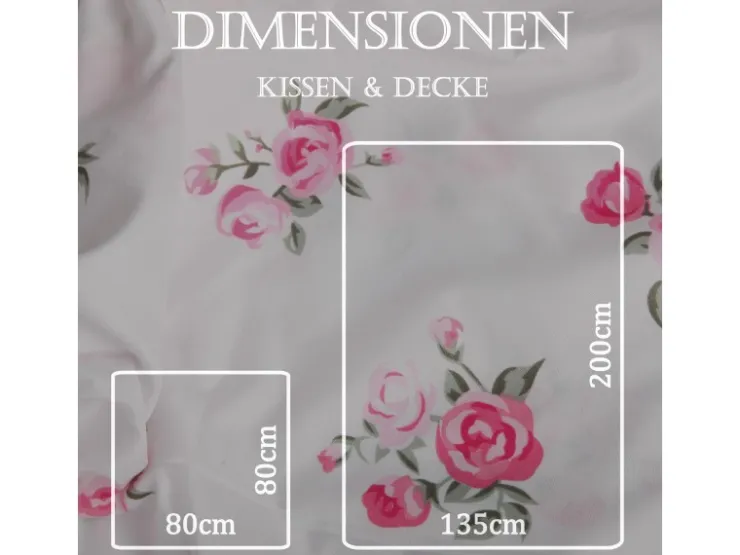 Bestlivings Bettwäsche Mikrofaser 80 x 80 cm & 135 x 200 cm Rose* Überwürfe|Decken