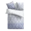 Bestlivings Bettwäsche Satin 80 x 80 cm & 135 x 200 cm Raute Blau