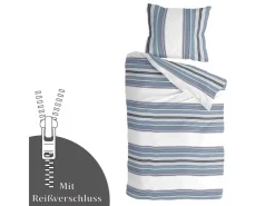 Bestlivings Bettwäsche-Set 135 x 200 cm Two Ways White&Blue* Überwürfe|Kissenbezüge