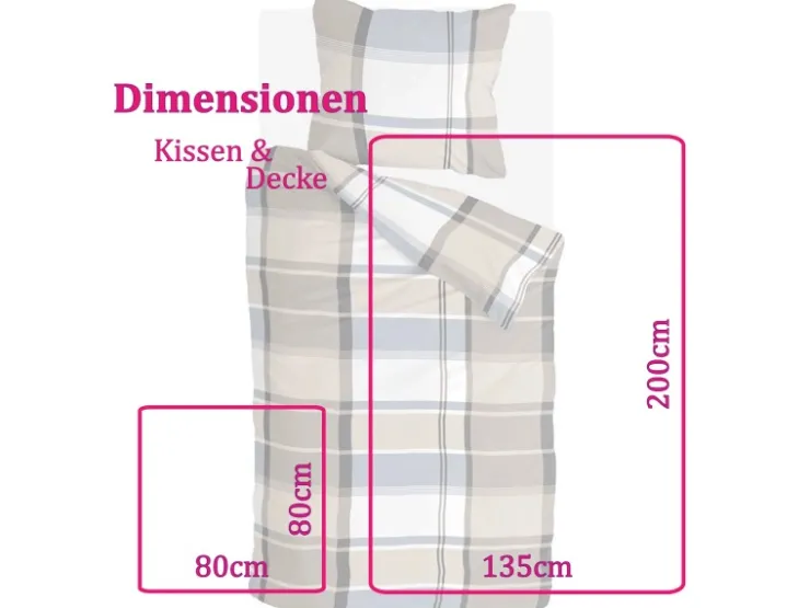 Bestlivings Bettwäsche-Set 135 x 200 cm Big Squares Zand