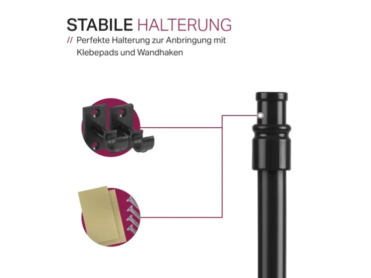 Bestlivings Cafehausstangen Schwarz 75 bis 125 cm