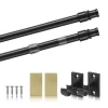 Bestlivings Cafehausstangen Schwarz 125 bis 225 cm* Vorhänge|Seilspanngarnituren