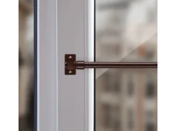 Bestlivings Cafehausstangen Braun 125 bis 225 cm & Klemmträger* Gardinenstangen