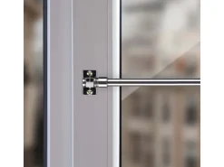 Bestlivings Cafehausstangen Glänzend Silber 125 bis 225 cm & Klemmträger
