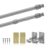 Bestlivings Cafehausstangen Matt Gold 50 bis 75 cm & Klemmträger* Gardinenstangen