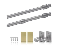 Bestlivings Cafehausstangen Matt Gold 50 bis 75 cm & Klemmträger* Gardinenstangen